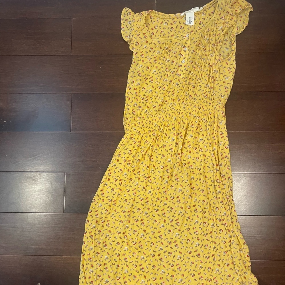 guc H&M Mustard Floral sundress 4